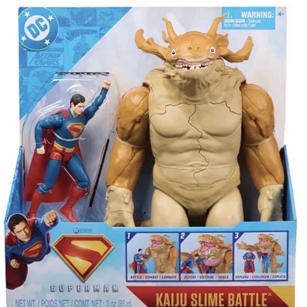 DC Superman Kaiju Slime Battle Action Figure Set Spin Master Monster Toy New